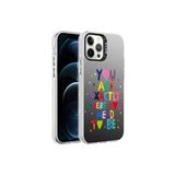 PSR aksesuar You Desenli Zore Silver Sert Kılıf-You iPhone 12 Pro ile uyumlu