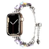 PSR aksesuar Zore KRD-115 Renkli Taş Tasarımlı Kordon-Lila Apple Watch 40mm ile uyumlu