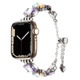 PSR aksesuar Zore KRD-115 Renkli Taş Tasarımlı Kordon-Lila Apple Watch 7 41mm ile uyumlu