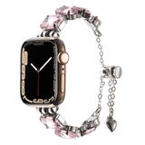 PSR aksesuar Zore KRD-115 Renkli Taş Tasarımlı Kordon-Rose Pembe Apple Watch 40mm ile uyumlu