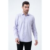PSY Lila Regular Fit Desenli Uzun Kol Gömlek Yılbaşı Özel - Açık Lila