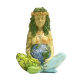Psyhilar Toprak Ana Heykeli, 7 "Doğurganlık Gaia Tanrıça Heykeli, Doğa Hamile Wiccan Sunak Malzemeleri, Ay Yoga Alter Masa Büyücülük