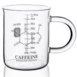 PSZEZNZ Kafein Bardağı Kupası, Kafein Kupası, Kimya Kupası 16oz Borosilikat Cam Kahve Kupaları, Kahve Kupaları, Kahve Ölçümü, Mezun Bardak Kupası (450ml)