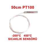 Pt100 Platinyum Isi Sicaklik Sensoru 50Cm Su Gecirmez -200C To 450C Metal Koruyucu Dalgic Prob