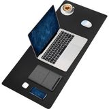 Pu Deri Mouse Pad Dikişli Kenar Dayanıklı Büyük Boy Çift Yönlü Kullanım Ofis Masa Matı Sü - Çok Renkli