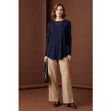Puane Kadın Asimetrik Kesim Tunik -10756BLZ - NAVY