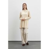 Puane Kadın Basic Uzun Kollu Salaş Tunik-40017 - BEIGE