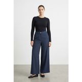 Puane Kadın Bol Paça Büyük Beden Pantolon -19259PNT - NAVY