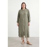 Puane Kadın Büyük Beden Krinkıl Dokulu Kap - 15273TRC - KHAKI