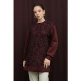 Puane Kadın Dantelli Basic Tunik - 10726TUN - BURGUNDY