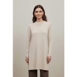 Puane Kadın Düz Kesim Uzun Kollu Tunik - 40021TUN - BEIGE