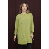 Puane Kadın İşlemeli ve Fermuarlı Tunik - 10735TUN - OLIVE