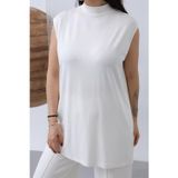 Puane Kadın Kolsuz Bisiklet Yaka Tunik Boy İçlik - 40006BLZ - ECRU