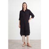 Puane Kadın Naturel Dokulu Cepli Tunik - 10796TUN - BLACK