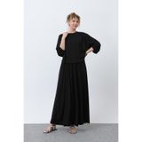 Puane Kadın Önü Dikiş Detaylı Etekli Takım - 14343TKS - BLACK