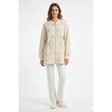 Puane Kadın Örgü Dokulu Fermuarlı Ceket-10757 - BEIGE