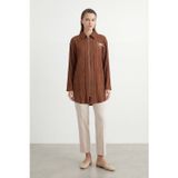 Puane Kadın Pile Detaylı fermuarlı Tunik– 10775GML - BROWN