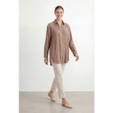 Puane Kadın Pile Detaylı fermuarlı Tunik– 10775GML - MINK