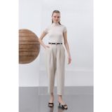 Puane Kadın Pileli Pantolon - 18227PNT - BEIGE