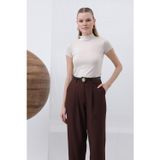 Puane Kadın Pileli Pantolon - 18227PNT - BROWN