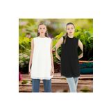 Puane Kadın SİYAH + EKRU Renkler 2 Li Set Kolsuz Önü Şifon Detaylı Tunik/İçlik