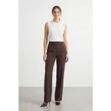 Puane Kadın Yüksek Bel Geniş Paça Pantolon – 18298PNT - BROWN