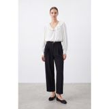 Puane Kadın Yüksek Bel Pile Detaylı Kumaş Pantolon – 26S-18297PNT - BLACK