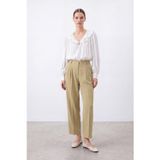 Puane Kadın Yüksek Bel Pile Detaylı Kumaş Pantolon – 26S-18297PNT - OLIVE