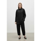 Puane Salaş Gömlek Pantolon Takımı-14442 - BLACK