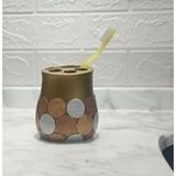 Puanlı Banyo Aksesuarı Diş Fırçalık Altın