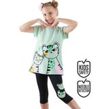 Puanlı Kaplan Kız Çocuk T-Shirt Tayt Takım - 2 Yaş - Siyah