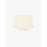 Puantiye Desenli Dantelli Mini Şort Pijama Altı