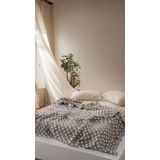 Puantiye Desenli Dolgulu Müslin Yorgan ve Yatak Örtüsü, Tek/Çift Kişilik (160x220-220x240 cm),%100 Pamuk Saçaklı Dört Mevsim