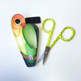 Puantiye Nakış ve Dikiş Kılıflı Makası 9.3 cm B4849 Yeşil - 001-Renkli
