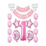 Puantiyeli 1 Yaş Balon Set, PEMBE