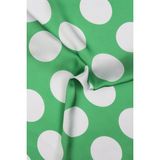 Puantiyeli Desenli Dijital Baskılı Şifon Saten Kumaş / En 1,50 cm - Elbise , Perde ve Kırlent - Yeşil - 100 cm - 150 cm