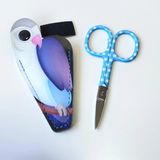 Puantiyeli Nakış ve Dikiş Kılıflı Makası 9.3 cm B4849 Mavi - 001-Renkli
