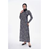 Puantiyeli Yandan Bağlamalı Namaz Elbisesi - Gül Kurusu - XL