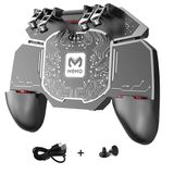 PUBG Mobile Radiator Controller Fast Cooling Phone Gamepad 4 Trigger 6 Finger Operation - L1R1 / L2R2 for iPhone, Samsung, Oneplus, Pixel, compatible with Call of Duty Mobile, Fortnite, Powered by USB