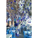 Public Market 4 Cm (200 Adet) Ağaç Süsleme Dekor Süsleme Cam Nazar Boncuğu Delikli Nazarlık