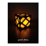 puca Minecraft Temalı Redstone Lambası - Led mum hediyeli masa ve gece lambası 8x8x8 cm