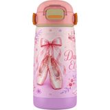 Puccon 420 ml Kız Çocuk Mor Lila Balerin Baskılı Çelik Termos Matara Suluk - 60019 - Açık Pembe