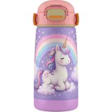Puccon 420 ml Kız Çocuk Unicorn Desenli Paslanmaz Çelik Termos Matara Suluk - 60011 - Lila