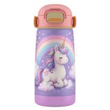 Puccon 420 ml Kız Çocuk Unicorn Desenli Paslanmaz Çelik Termos Matara Suluk - 60011