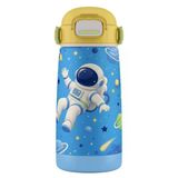Puccon 420 ml Sarı Mavi Astronot Baskılı Çelik Matara - Erkek Çocuk - 60008