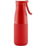 Puccon 500 ml Pipetli Kırmızı Çelik Matara/termos - Silikon Gövdeli (Plus)- 50009