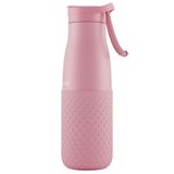 Puccon 500 ml Pipetli Pembe Çelik Matara/termos - Silikon Gövdeli (Plus) - 50010