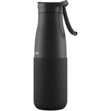 Puccon 500 ml Pipetli Siyah Çelik Matara/termos - Silikon Gövdeli (Plus) - 50011