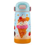 Puccon Kız Çocuk Renkli Dondurma Desenli 420 Ml Çelik Matara Suluk Termos - 60024