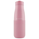 Puccon Pembe 500 ml Paslanmaz Çelik Termos - Silikon Kaplı (Dalga) Okul, Günlük, Kamp, Spor - Pipetli Matara - 50020